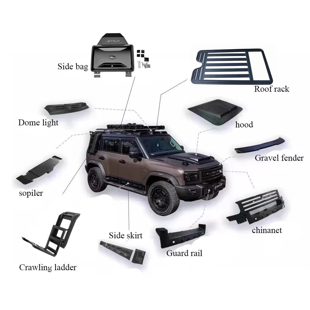 For Jetour T2 Body Kit Includes Ladder Luggage Rack Dome Light Spoiler Bumper and Side Bags
